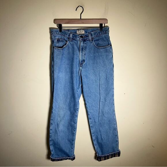 L.L. BEAN Relaxed Fit flannel line jeans 32x30 - Picture 3 of 5